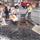 Sidewalk paver installation at the Central Street grade crossing in Windsor. (April 2018)